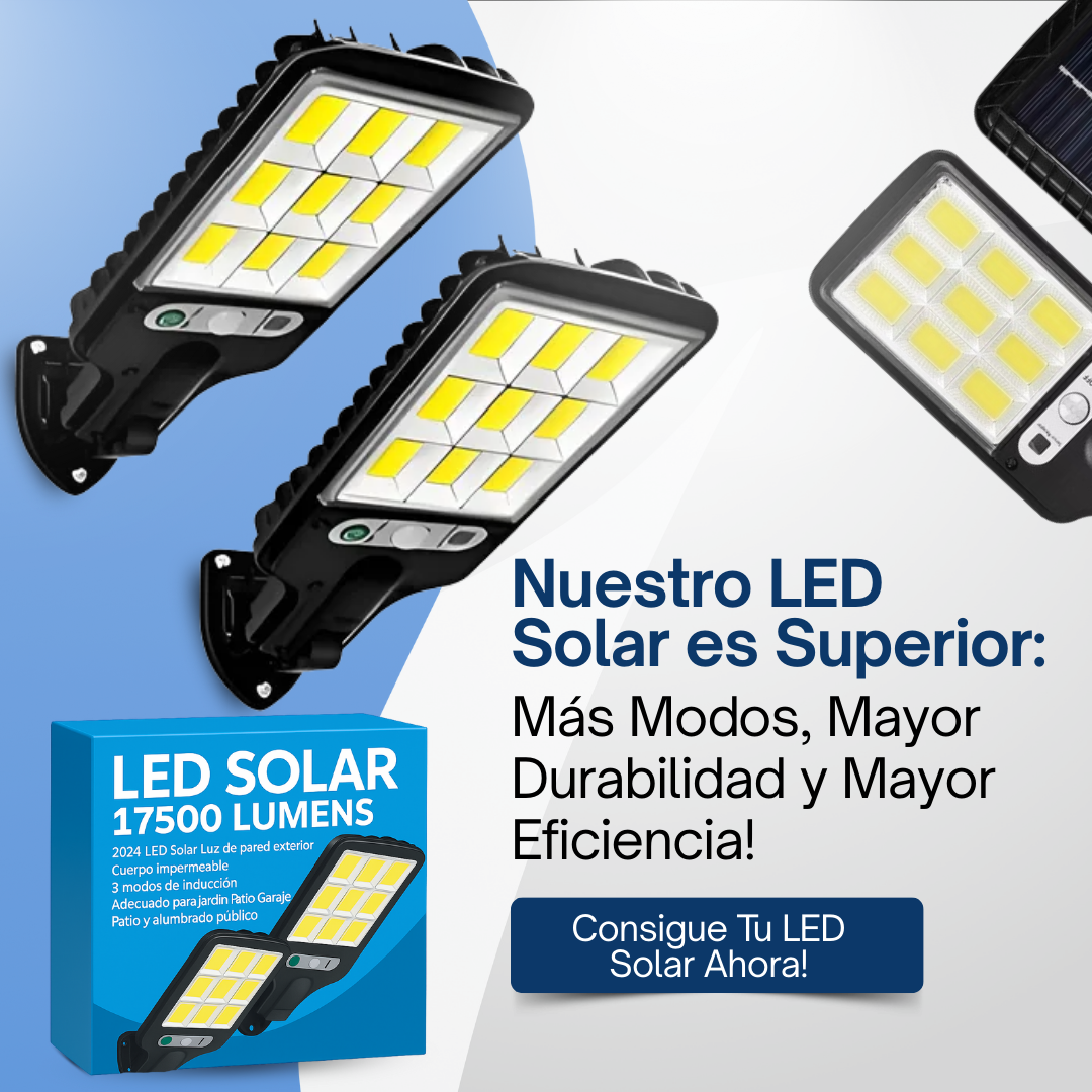 Set Solar: LED SOLAR 17500 LÚMENES - Compra 1 y Llévate 3 GRATIS 🎁