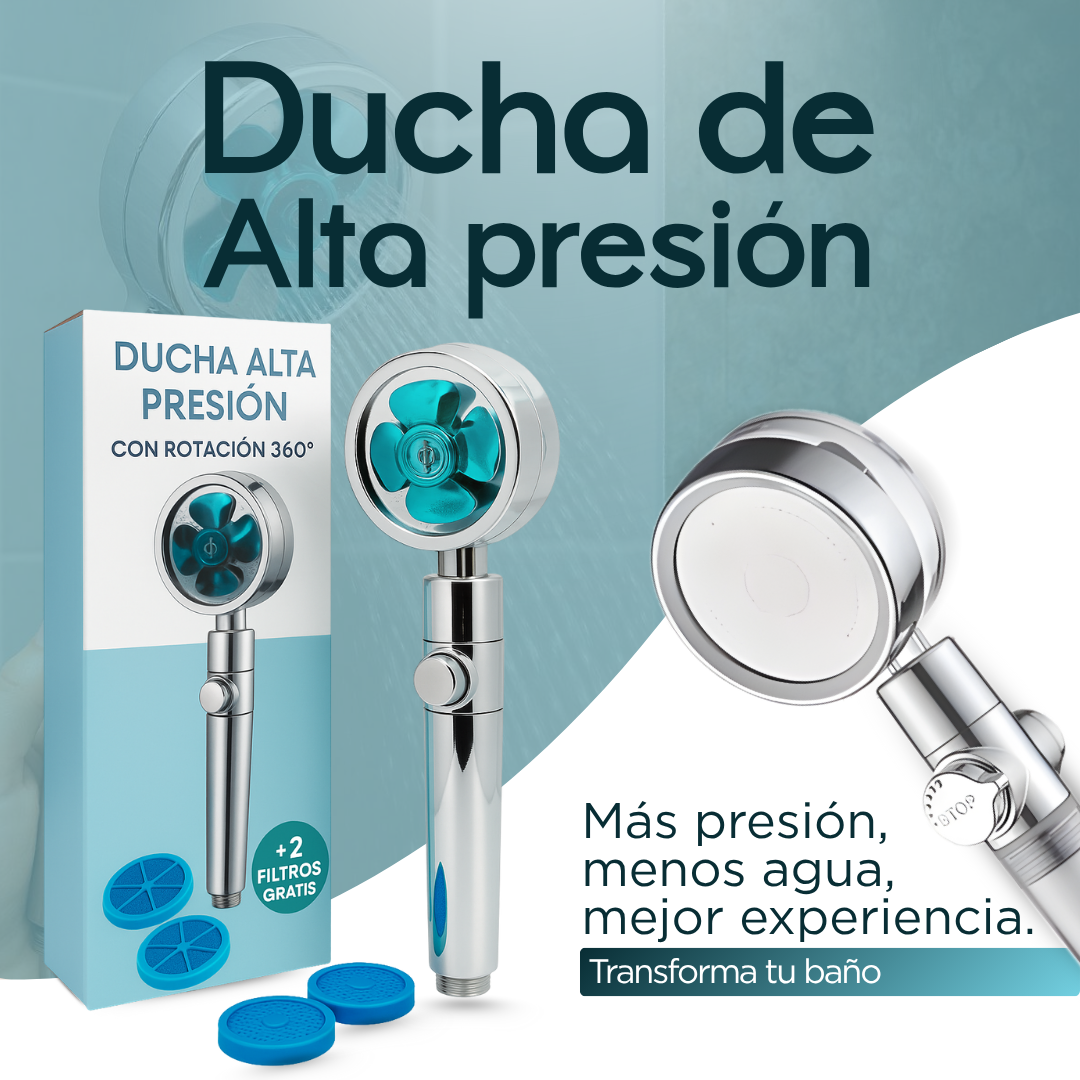 Ducha Alta Presión Con rotación 360 + 2 Filtros GRATIS 🎁