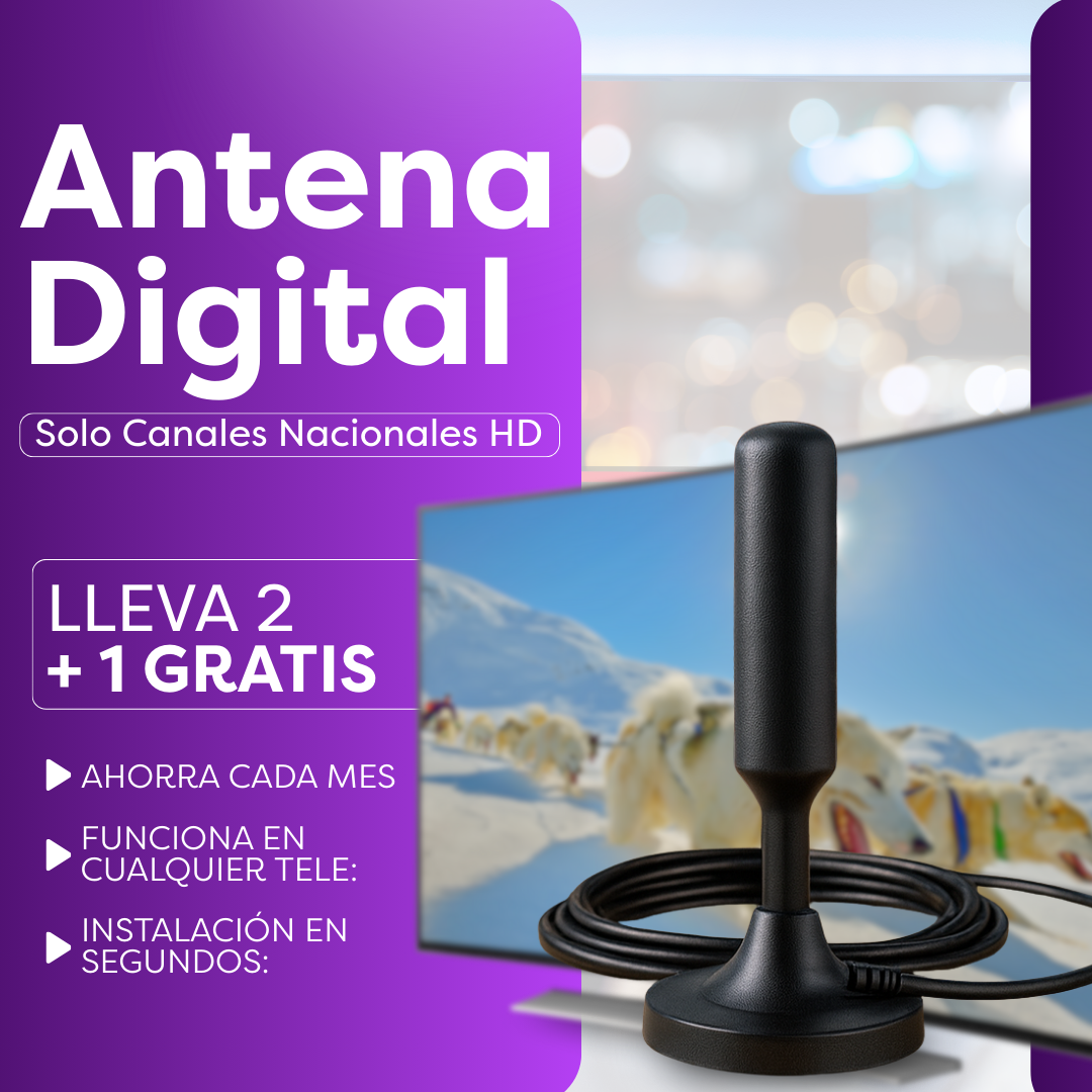 Antena Digital HDTV - Compra 1 y Llévate 2 GRATIS 🎁
